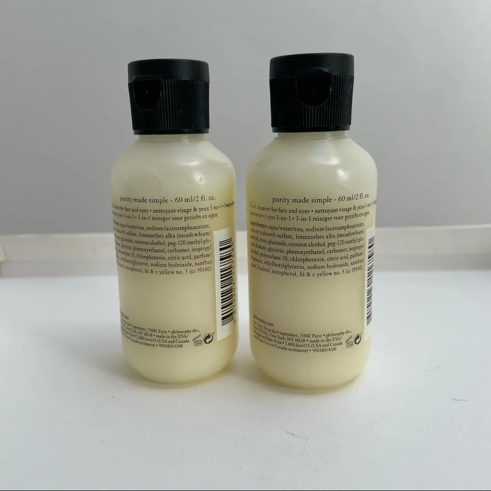 2 NEW Philosophy Purity Made Simple One-Step Facial Travel Sz Cleanser